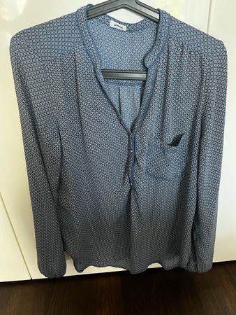 Bluse dunkelblau mit muster Gr. M/L