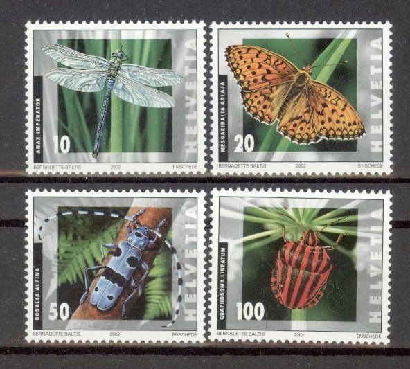 Alle Briefmarken: 2002, Dauermarken Insekten ** – Gebraucht aus Willisau von Vollstempel