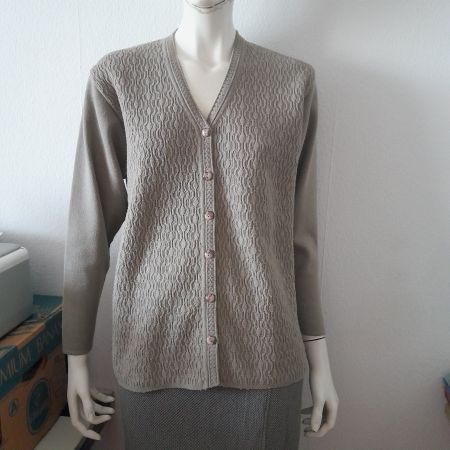 Strickjacke Damen  beige, Knöpfe, Herbst