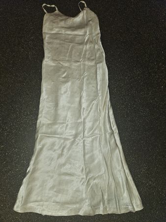 Kleid Turnover lang Grösse 36  Viskose Leinen Perlen farbe
