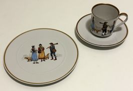 Langenthal Mocca Set 3teilig Trachten handbemalt Grisons TOP