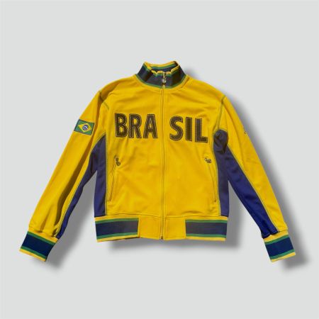 Kappa Brasil yellow streetwear track jacket vintage 00s S