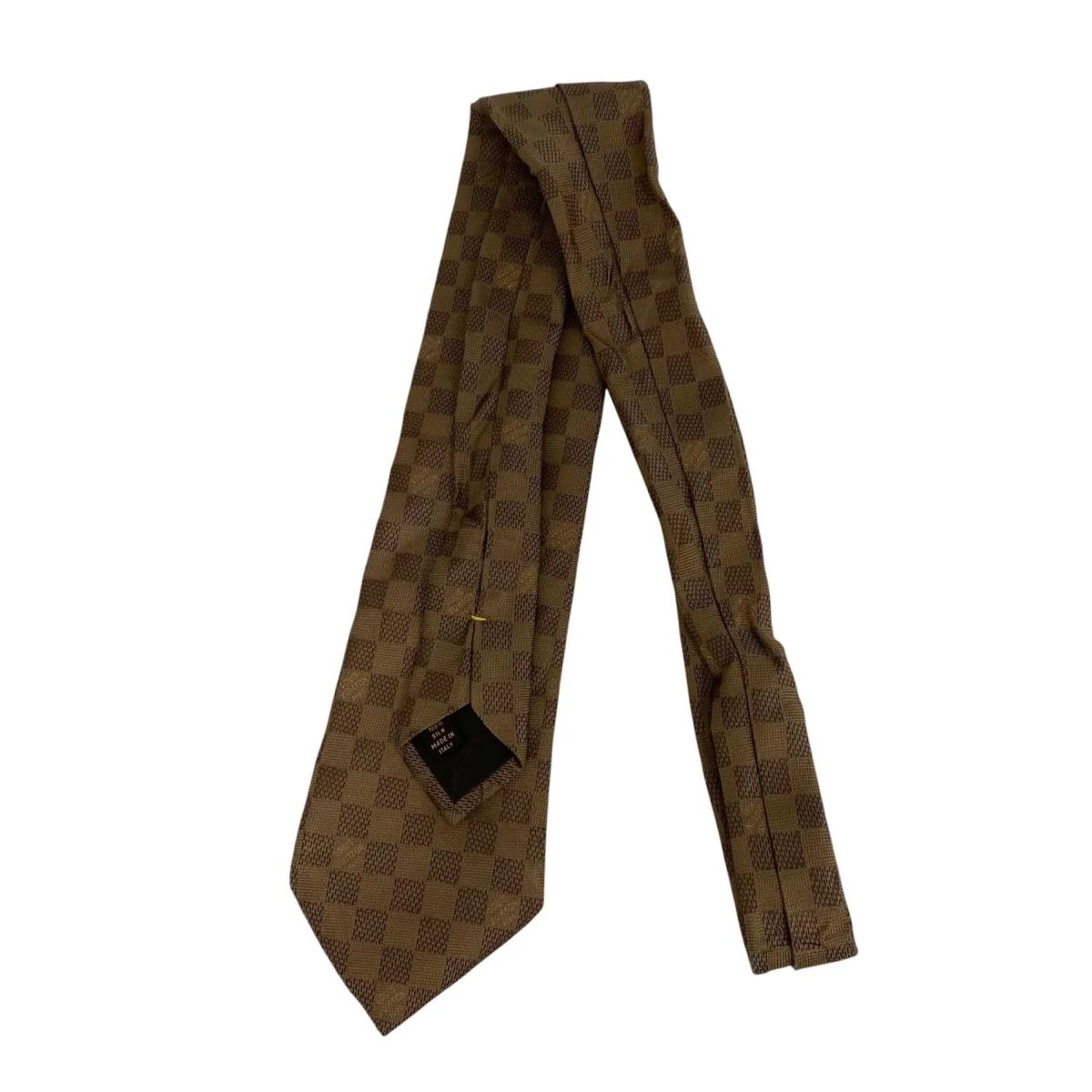 Louis Vuitton Cravatte: Original Louis Vuitton Silk Tie Damier Pattern Brown – Usato da Winterthur venduto da Atelier.W.Maison 6