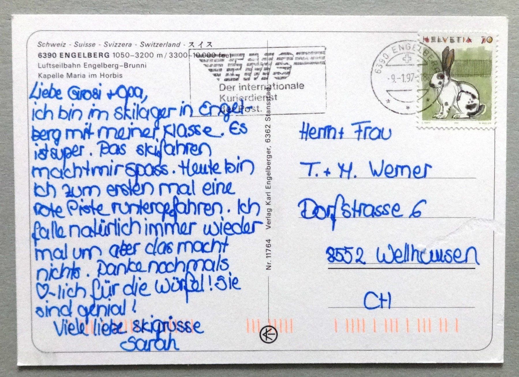 Cartoline postali: Engelberg 1050-3200 m – Usato da Fétigny venduto da Billy2miny 1