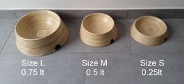 3 Stk Bambusnäpfe 0.25,  0.5,  0.75 lt 3 versch Grössen
