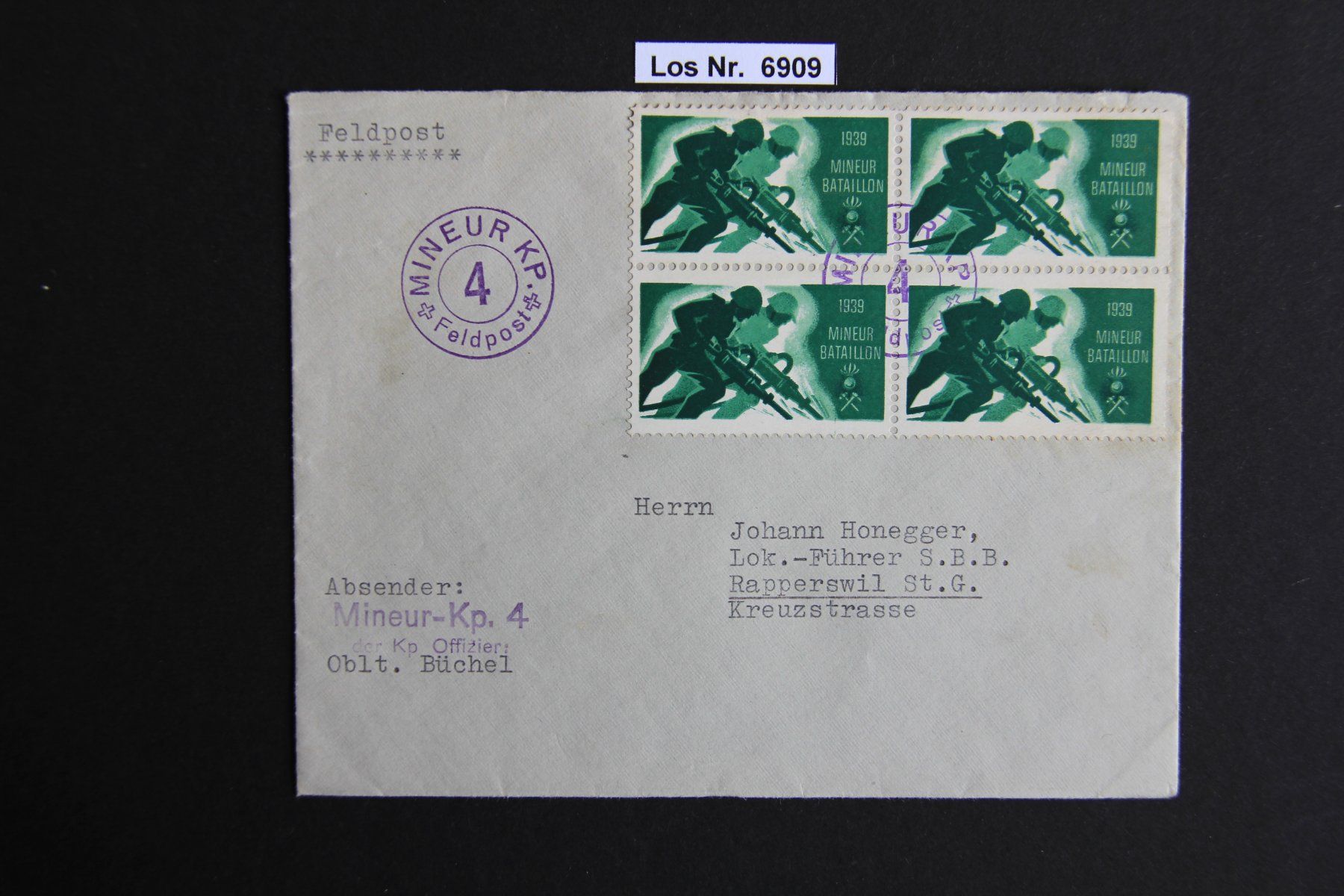 Tous les timbres: 2. Weltkrieg-Brief Mineure                          Los 6909 – D'occasion à Volken par jukon65