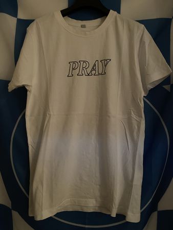 Neuwertiges T-Shirt mit Gebetsmotiv, unisex, Gr. M