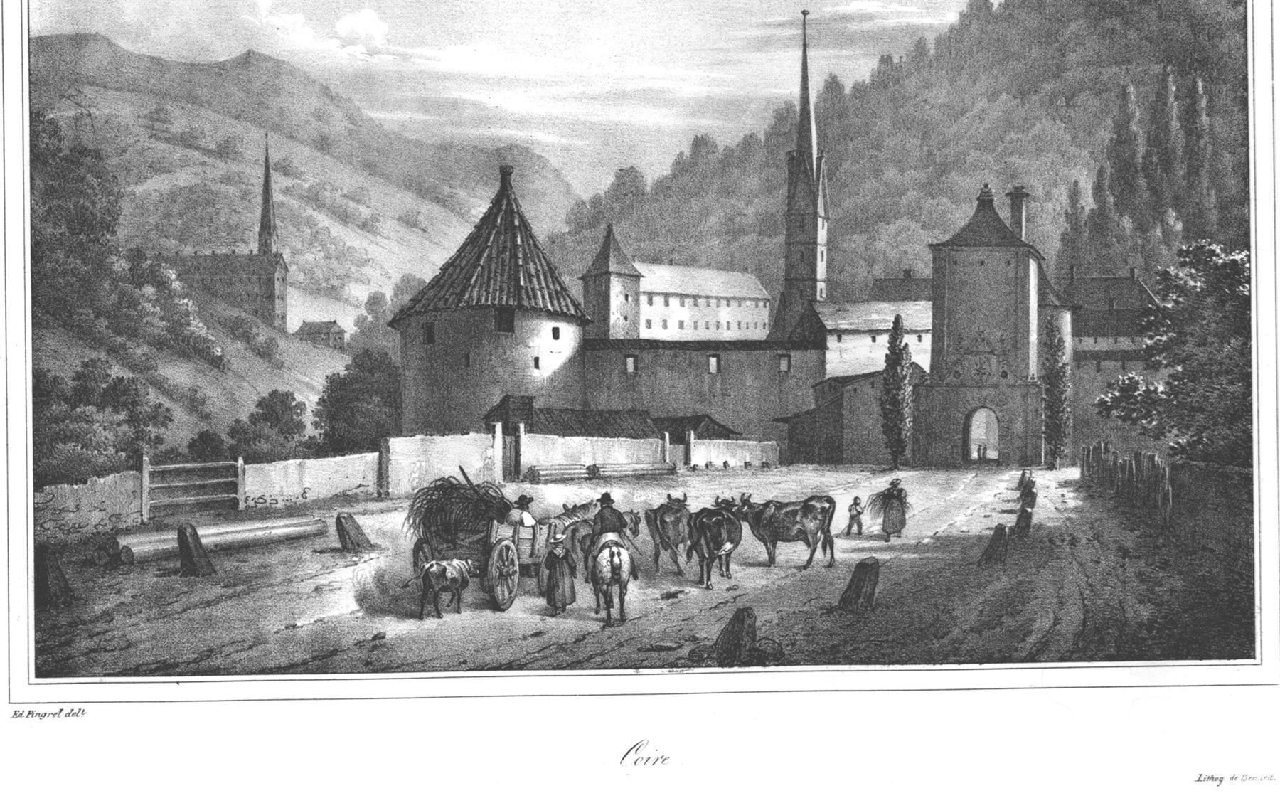 Stiche: Chur Lithographie von Pingret – Gebraucht aus Rafz von Helvet32 1