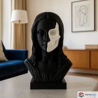 Mona Lisa Duality Sculpture – Bust with Skull - 3D Printed