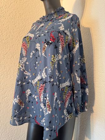 Sommer Bluse Blumenmuster Gr M Blau