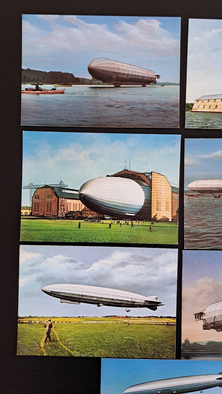 Cartoline postali: Vintage Zeppelin Postkarten Sammlung, 7 Stück – Usato da Riehen venduto da Appia48 2