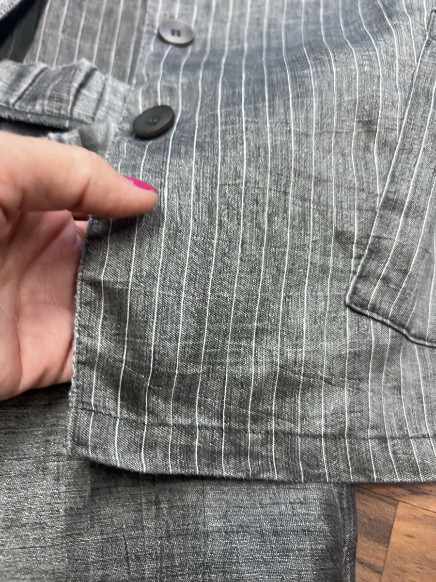 Completi & Tailleur: Doris Streich Anzug  Leinen Gr40  grau gestreift 2-Teile – Usato da Burgdorf venduto da puppennetz 8
