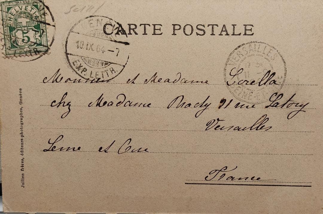 Ansichtskarten: GENÈVE - Un départ de bateau - 1904 – Gebraucht aus Delémont von Domdom1 1