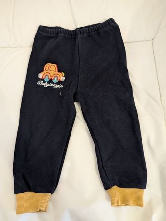 Baby Hose, Gr. 80, dunkelblau mit Auto-Applikation Top