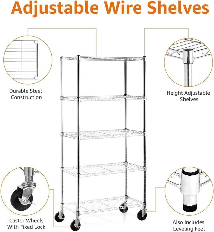Excelsa Eco Living Bambus-Regal Mit 4 Böden – Maße 35x33x78 Cm, Abstand 20,5 Cm, Inkl. Montageset Für Küche Oder Bad