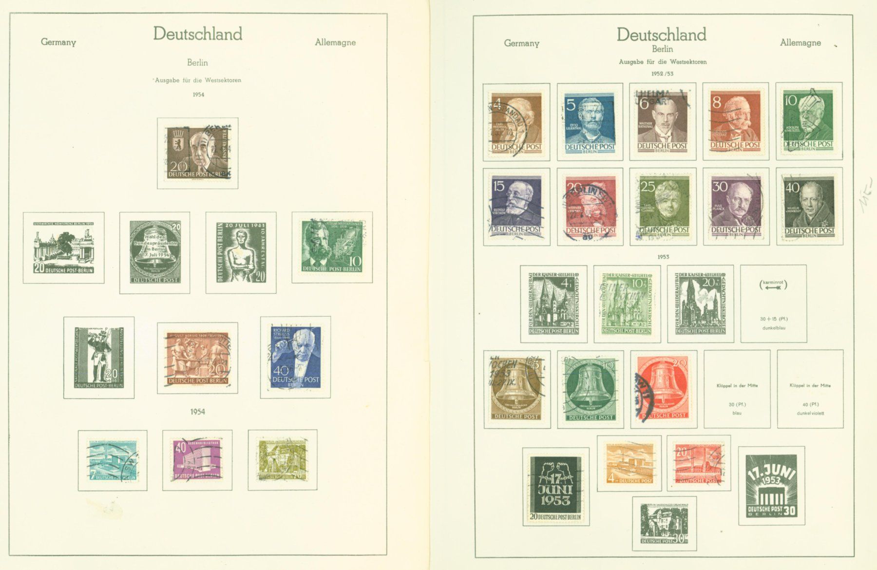 Alle Briefmarken: DE Sammlung Berlin 6 Seiten (AX448) – Gebraucht aus Seuzach von Harri19 2