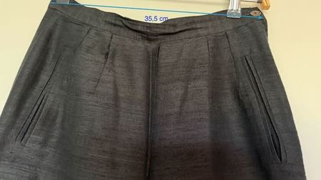 Rohseidenhose Gr. S schwarz m.Seitenreissverschluss/2 Tasch.