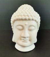 DEKO-SKULPTUR-LAMPE Buddha-Kopf weiss