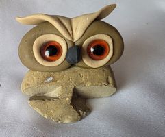 Eule Figur ist ein Naturstein Handgemacht  und einzigartig 