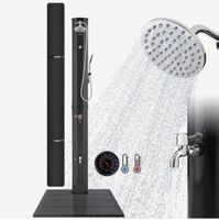Solardusche 60L mit Handbrause und Themometer schwarz/silber