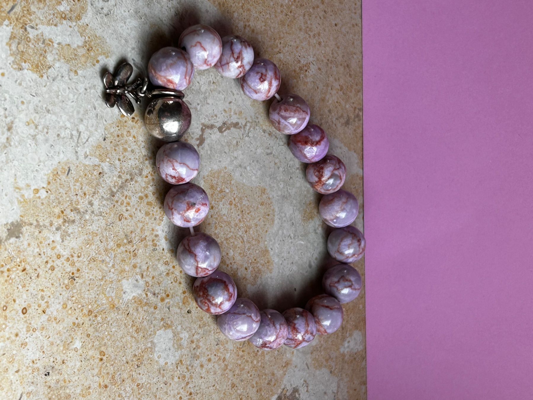 Bracciali & Braccialetti: Armband Hellrosa Rodonith mit Libelle 20cm – Usato da Dittingen venduto da Bellevista 8