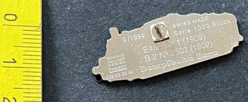 SBB/CFF/FFS Placchette & Badge: Dampfbahn Bern  / Pin Schmid Muller Design – Usato da Ostermundigen venduto da DaxKarten-75 1