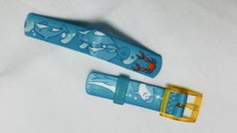 2 farbige Textil-Uhrenarmbänder für Kinder Delfine
