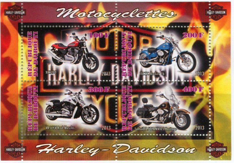 Tutti i francobolli: Block "Harley-Davidson". Dschibuti. – Nuovo e nell'imballaggio originale da Basel venduto da Butsch5