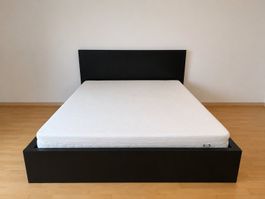 Malm Bettgestell hoch, schwarzbraun, 160x200 cm