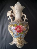 Vase Blumenmuster goldfarbene Applikationen Keramik neu