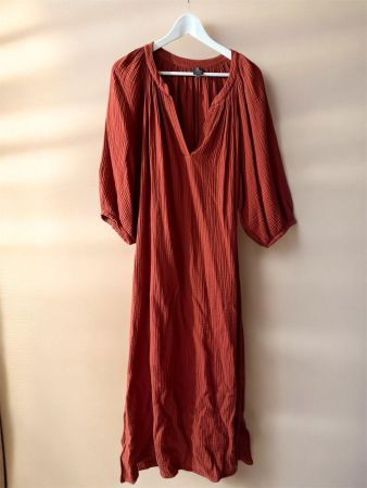 Baumwoll-Kleid Grösse L - Farbe dunkel Orange