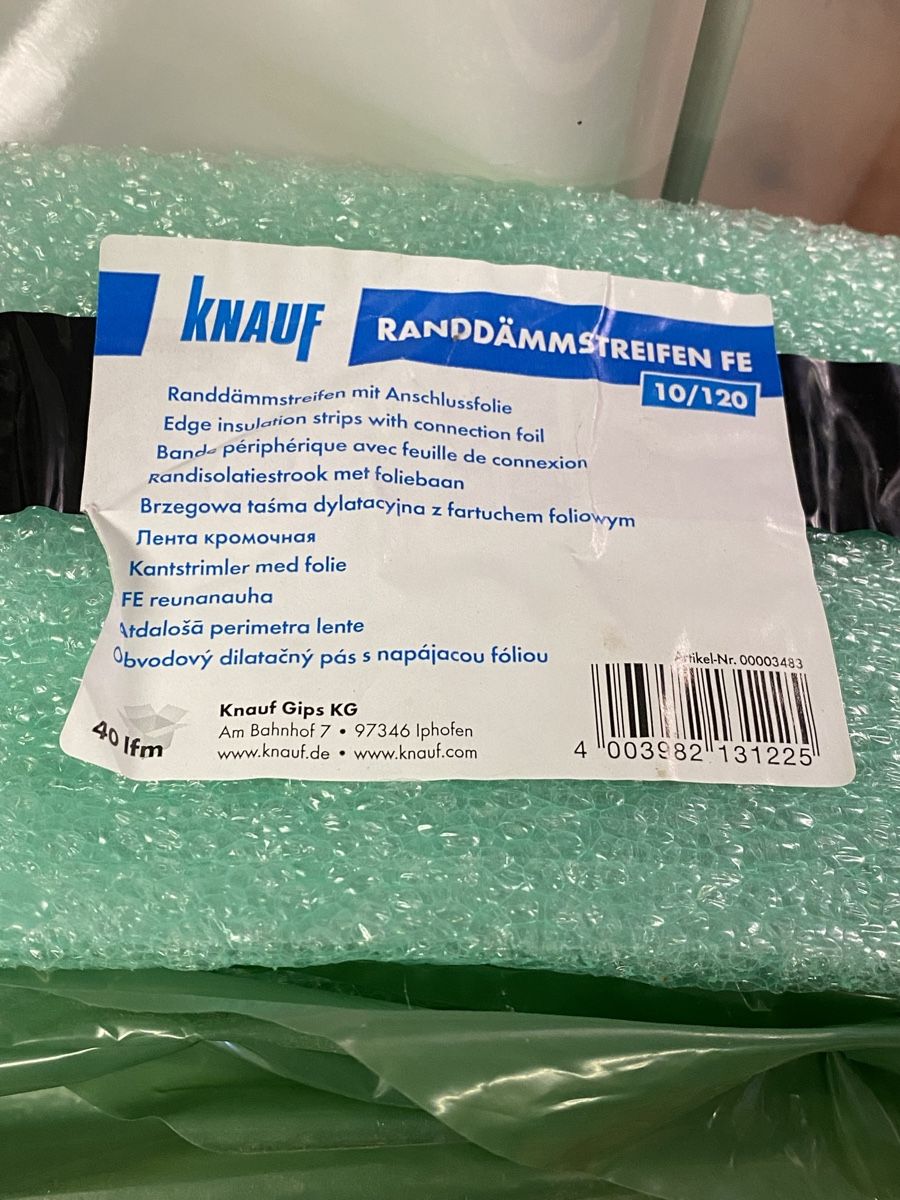 Rivestimenti per pavimenti: LOT: Bandes périphériques Knauf FE10/120, isolation sol – Nuovo e nell'imballaggio originale da Grolley venduto da GM-CK 2