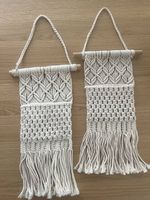 2x Hänger Boho Makramee Holz scandinavian Deko Aufbewahrung