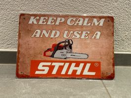 STIHL METALL Motorsäge  VNTAGE TAFEL NEU !