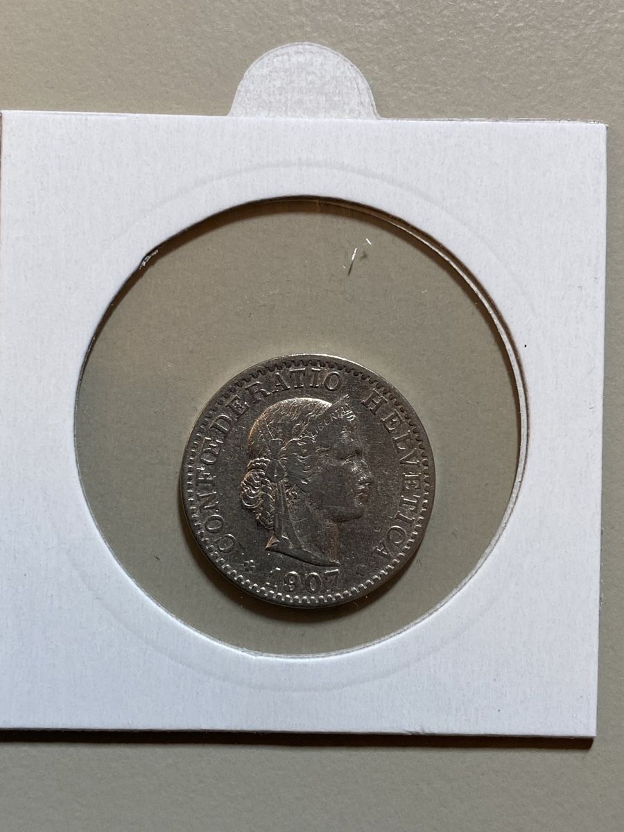 Alle Münzen: Suisse - 20 centimes - 1907 – Gebraucht aus Payerne von Mike1682 1
