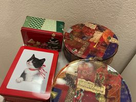 4 Weihnachts- Blechdosen, Keksdosen