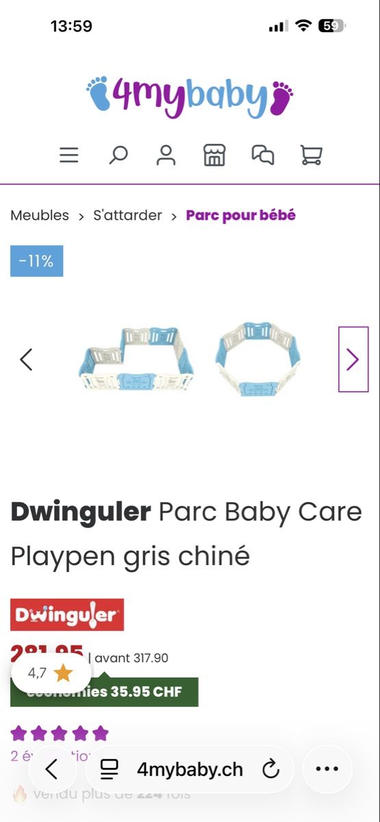 Parcs & barrières de sécurité: Parc bébé modulable  – D'occasion à Dully par Gaby_bkz2 3
