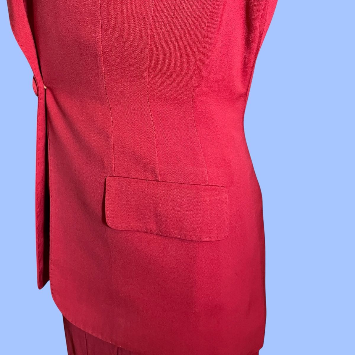Completi & Tailleur: 1940s Art Deco vintage red suit gabardine blazer skirt Ameri – Usato da Zürich venduto da MISSYS-WONDERBAG 4