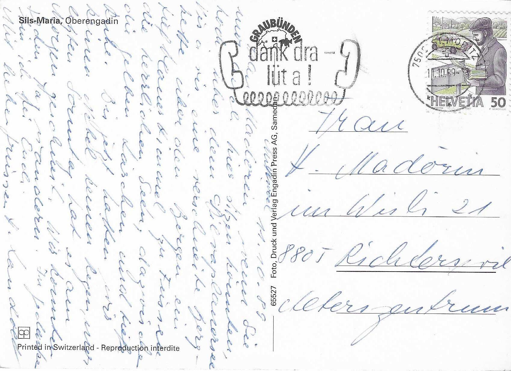Cartoline postali: Sils-Maria GR – Usato da Rothrist venduto da Stranglehold 1