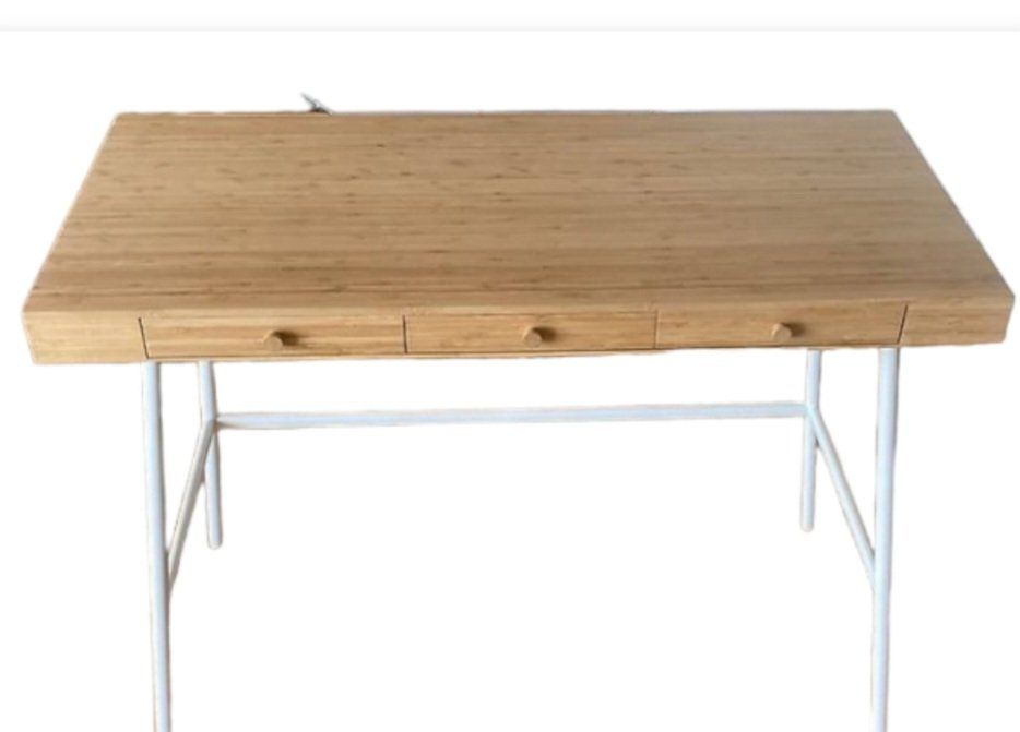 Bambus Bürotisch mit 3 Schubladen von Ikea Kaufen auf Ricardo