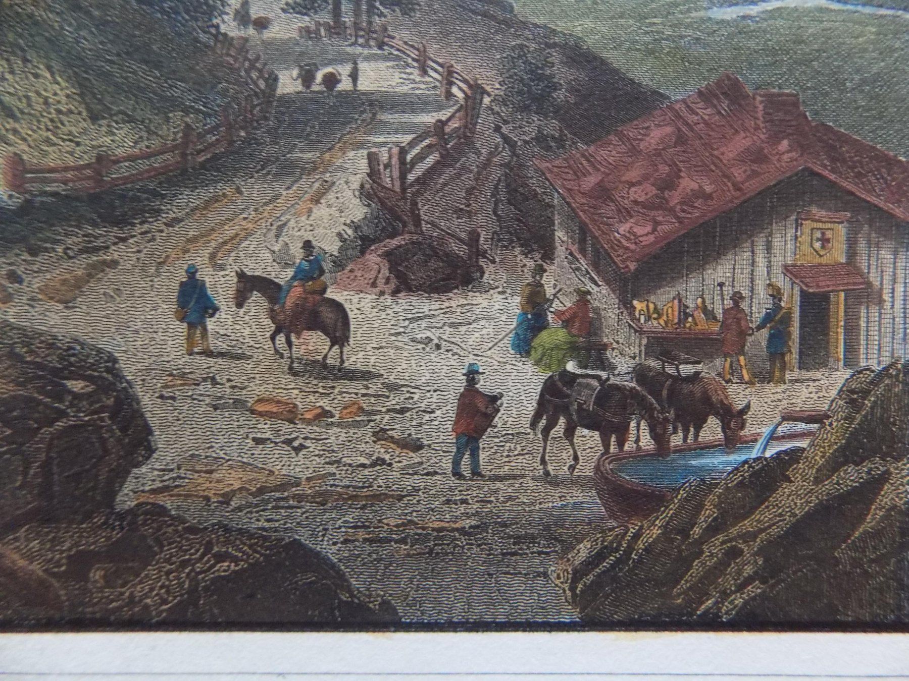 Gravures: Col de la Forclaz koloriert – D'occasion à Risch par Antikfee 6