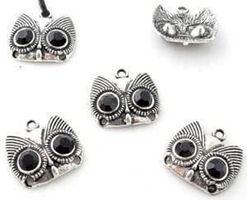 Anhänger Eule 20x19mm mit Strass