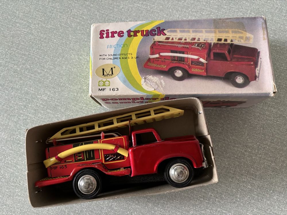 Feuerwehr Leiterwagen MF 163 Blechspielzeug Oldtimer 2