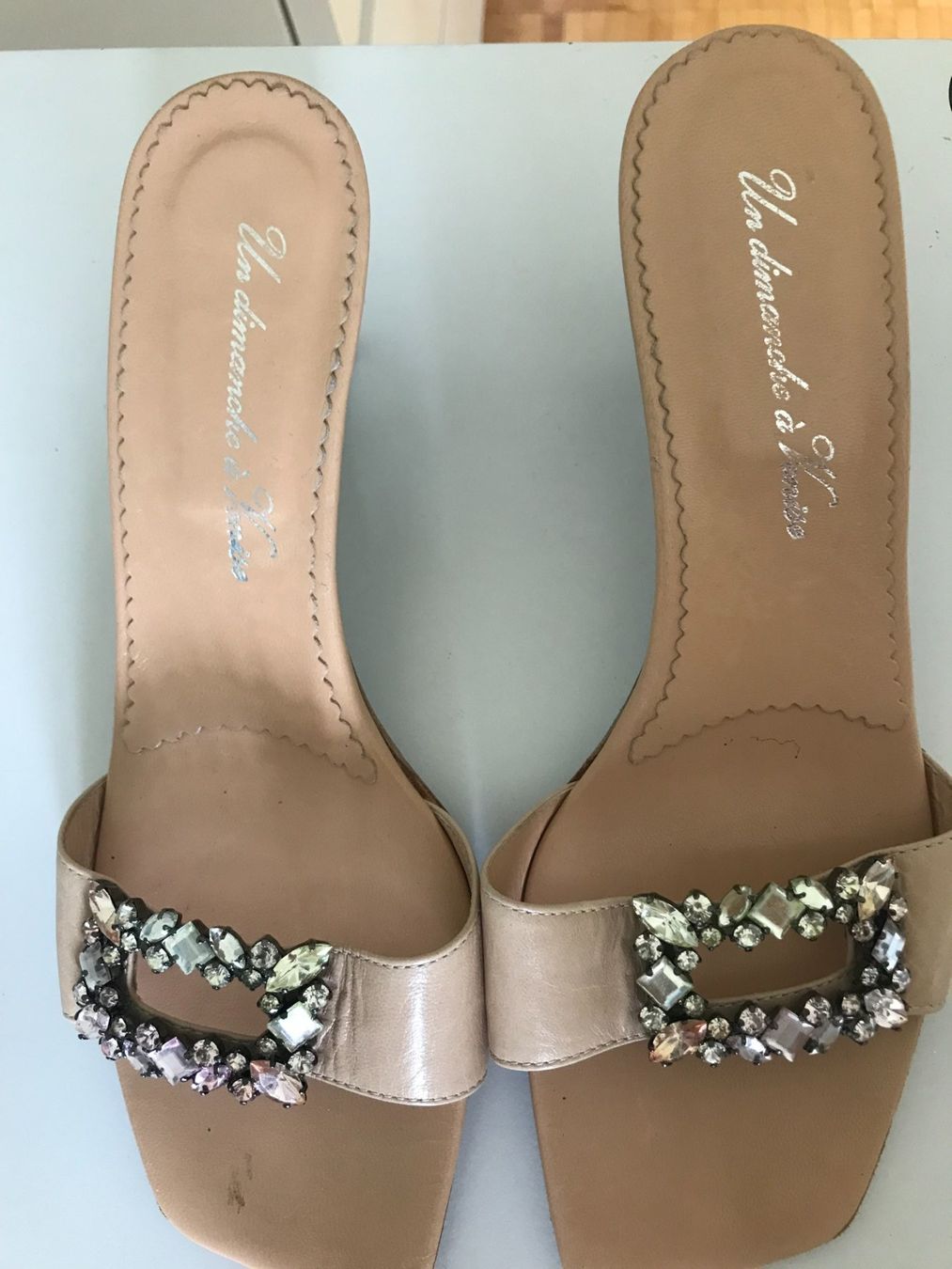 Damenschuhe: Sandales mules cuir, boucle strass T39 – Neu (gemäss Beschreibung) aus nyon von Lbabi 5