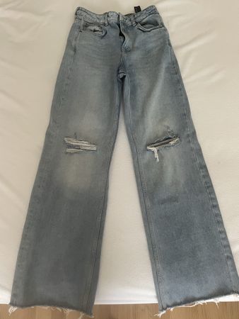 Zara Jeans, Light Wash, Wide Leg 