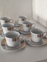 6 Kaffee Tassen mit Unterteller
