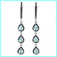 APATITE, Neonblauer Apatit 925 Silber Ohrhänger