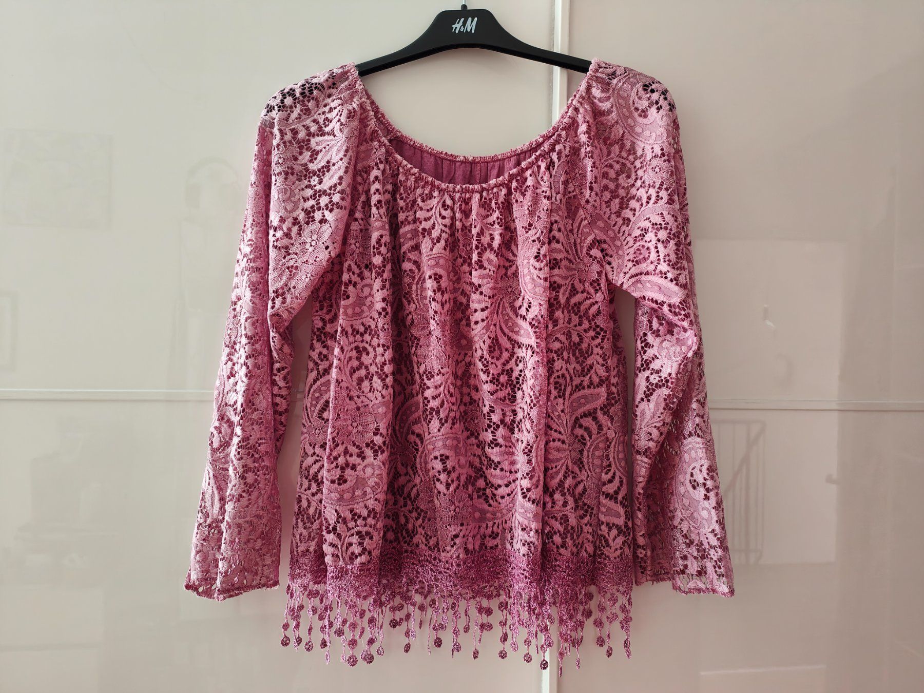 Blusen: Kurzbluse rosa Spitze, Gr 40 – Gebraucht aus Thun von flower0211
