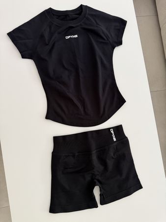 DFYNE Black T-shirt and Shorts Set Size S new