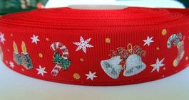 Webband, Weihnachts - Ripsband, 22 mm Grosgrain